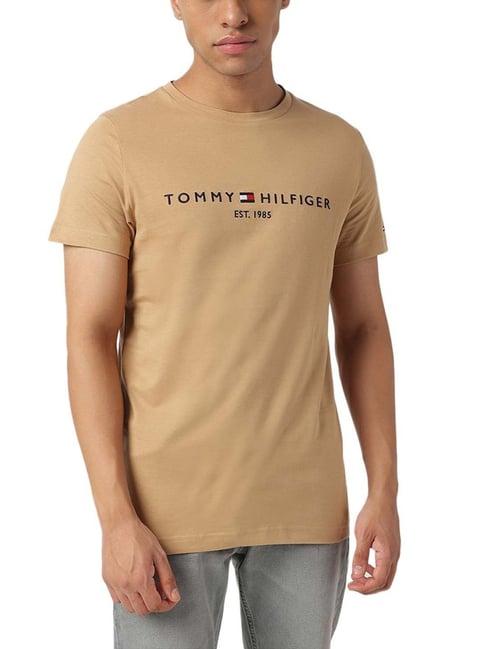 tommy hilfiger classic khaki logo slim fit t-shirt