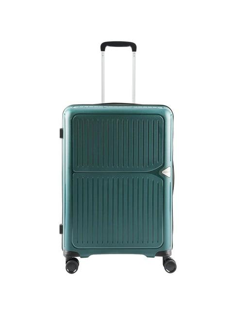 aristocrat green textured hard medium trolley bag - 28 cm