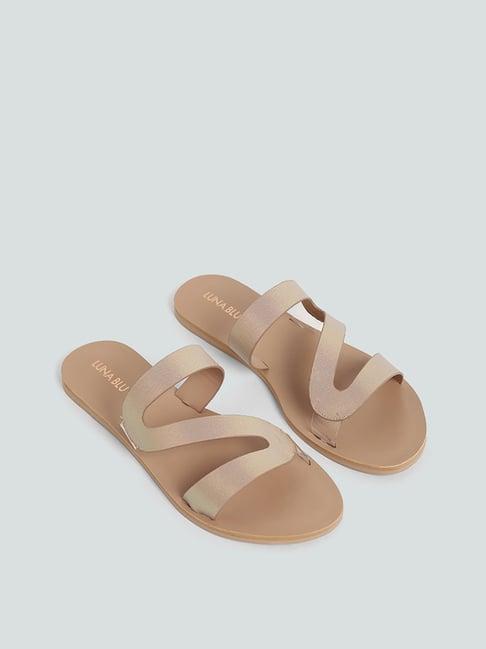 luna blu by westside beige z patterned slides