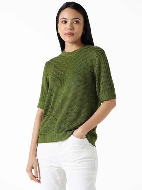 lov by westside leaf green daffodil sweater