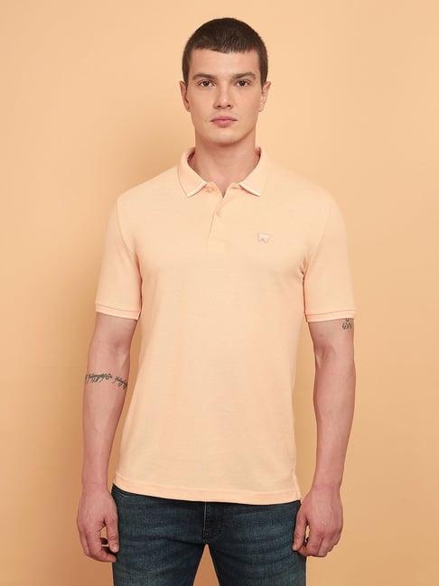 wrangler light coral loose fit polo t-shirt