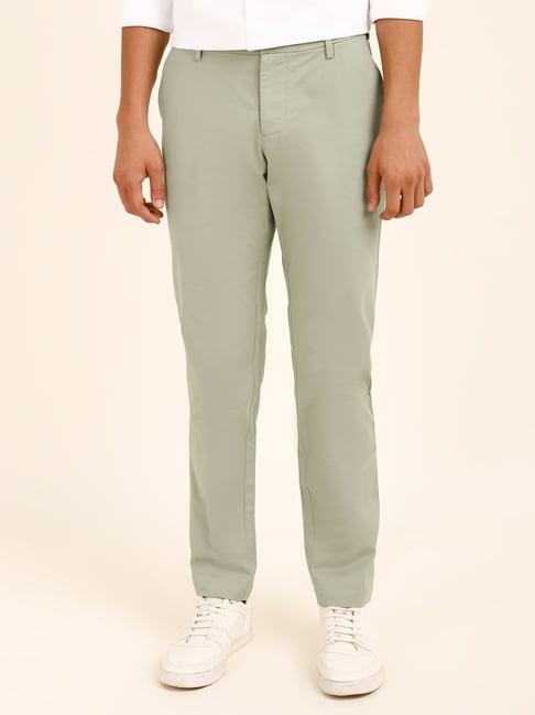 andamen sage green slim fit chino trousers