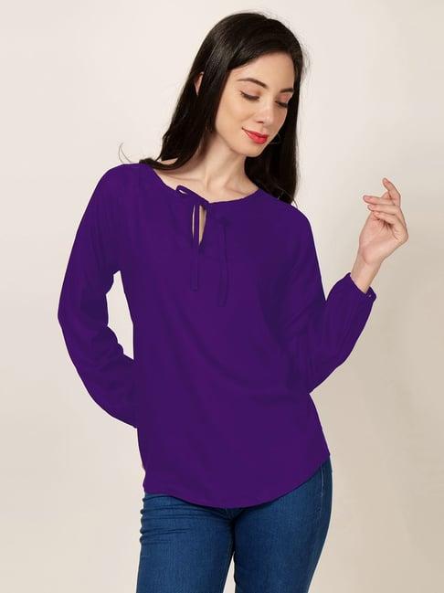 patrorna purple regular fit top