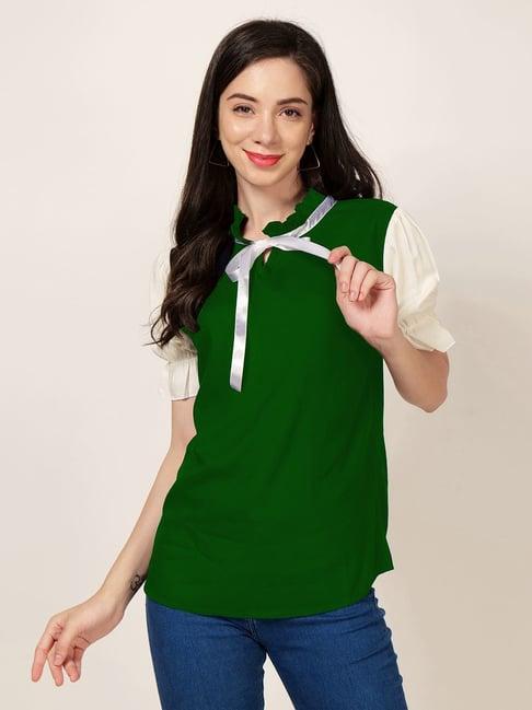 patrorna green regular fit top