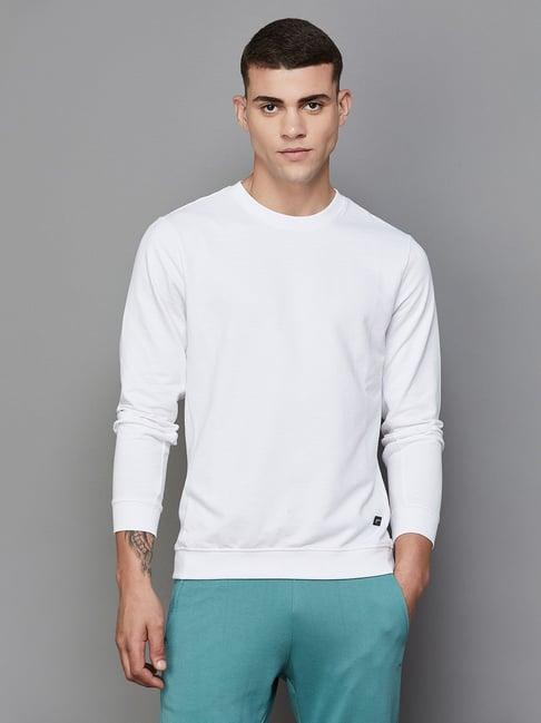 fame forever by lifestyle pearl white regular fit sweatshirt