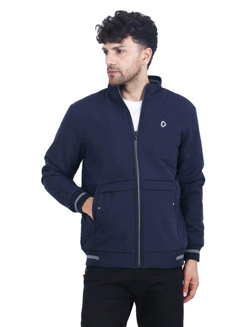 dollar navy regular fit high neck jacket