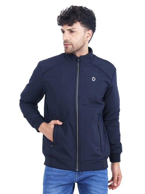 dollar navy regular fit high neck jacket