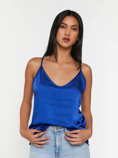 forever 21 blue regular fit top