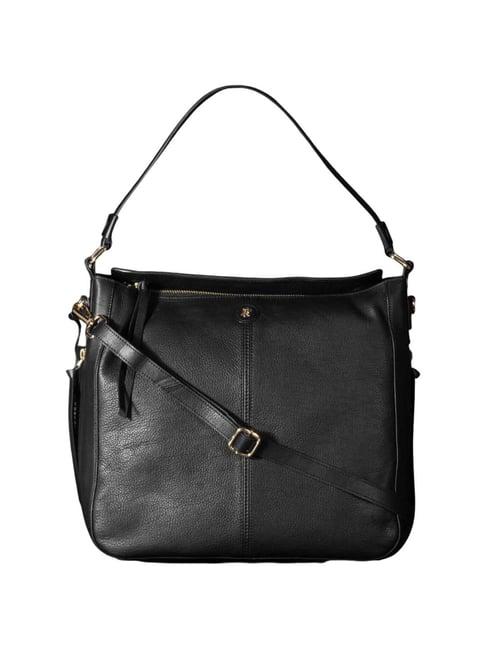 tortoise work edition ivanna black solid medium laptop hobo handbag