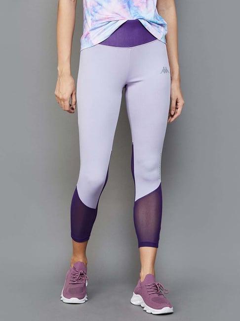 kappa purple color-block sports tights