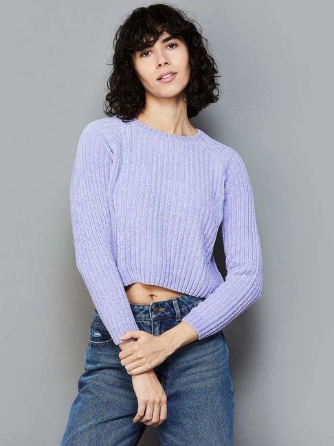 ginger by lifestyle purple striped sweater