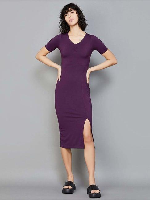 ginger by lifestyle purple a-line dress