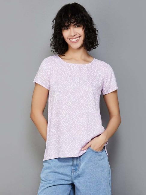 fame forever by lifestyle lilac printed top