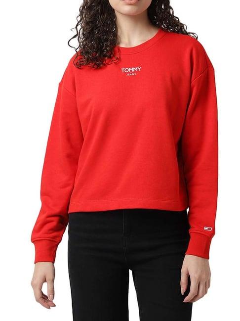 tommy hilfiger deep crimson logo regular fit sweatshirt