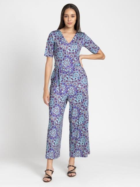 shaye purple printed jumpsuit