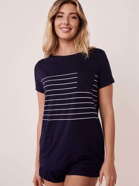 la vie en rose blue striped t-shirt