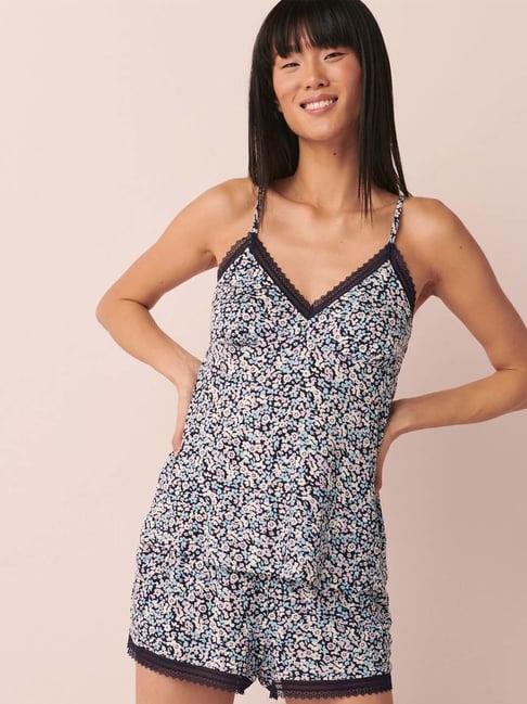 la vie en rose navy printed camisole