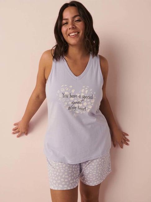 la vie en rose purple cotton printed camisole