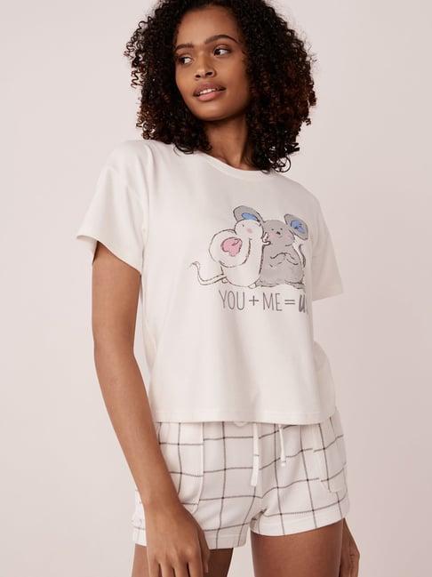 la vie en rose white printed t-shirt