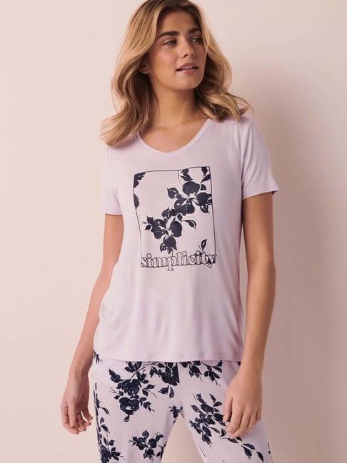 la vie en rose lilac printed t-shirt