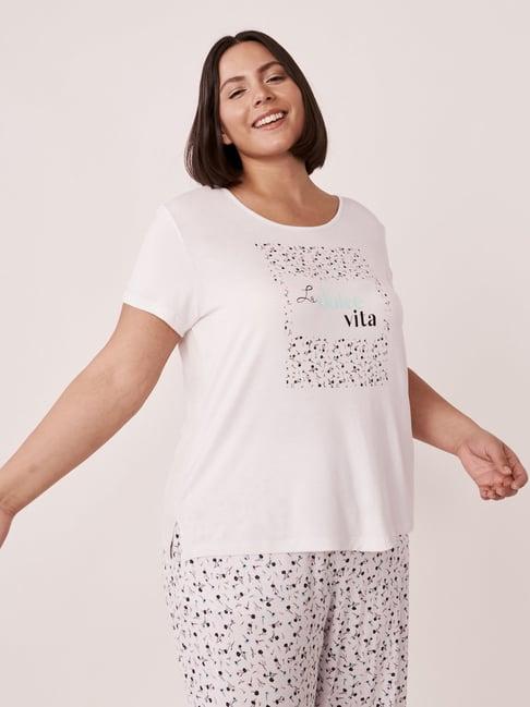 la vie en rose white printed t-shirt