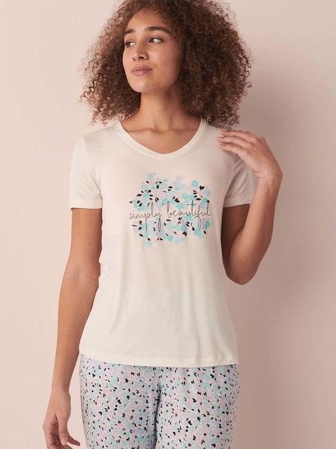 la vie en rose white printed t-shirt