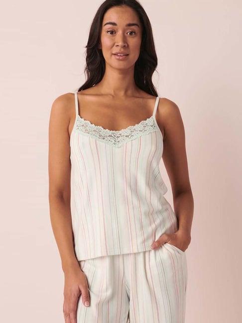 la vie en rose white striped camisole