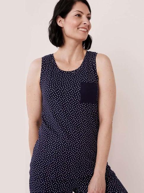 la vie en rose blue polka dots camisole