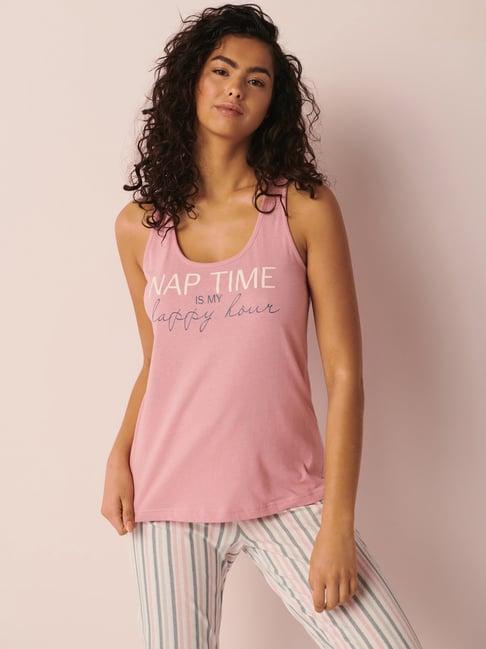 la vie en rose pink cotton printed camisole