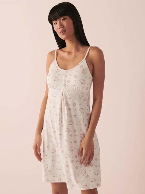 la vie en rose beige printed camisole