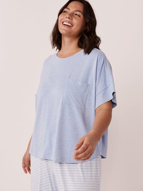 la vie en rose blue plain t-shirt