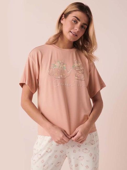 la vie en rose pink printed t-shirt