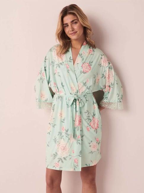 la vie en rose green printed robe