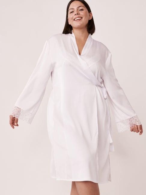 la vie en rose white lace work robe