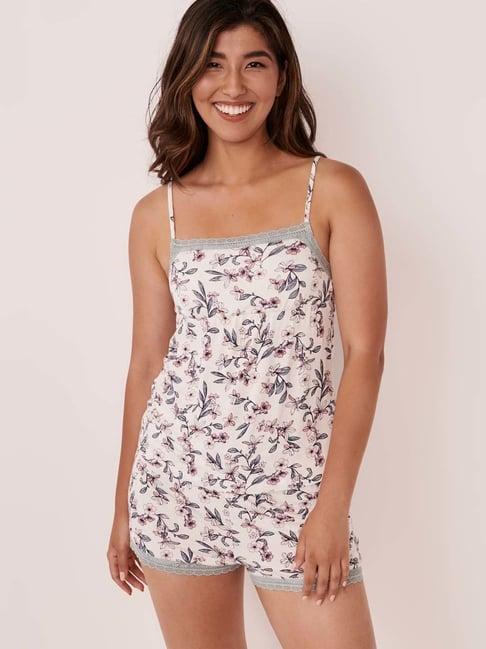 la vie en rose white printed camisole