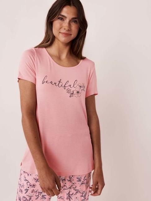 la vie en rose pink printed t-shirt