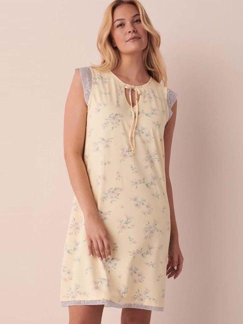 la vie en rose yellow floral print night dress