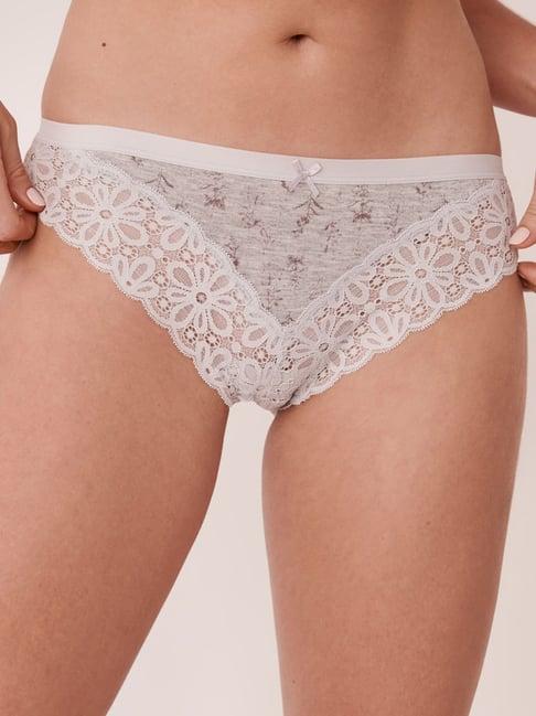 la vie en rose grey lace work panty