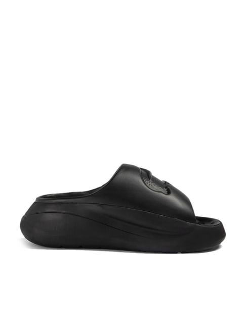 lacoste men's black slide