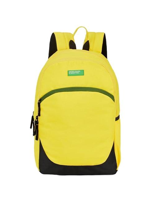 united colors of benetton pablo 23 ltrs yellow & black medium laptop backpack