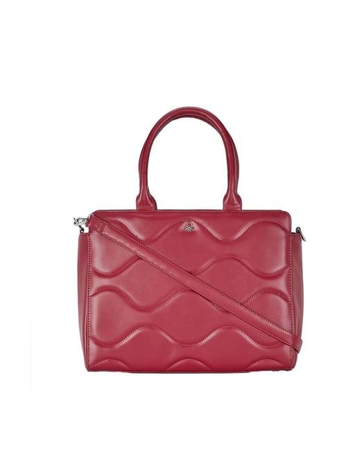 united colors of benetton camilla maroon quilted medium handbag