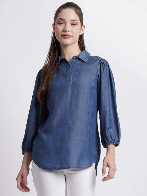 beverly hills polo club blue 3/4th sleeves tunic