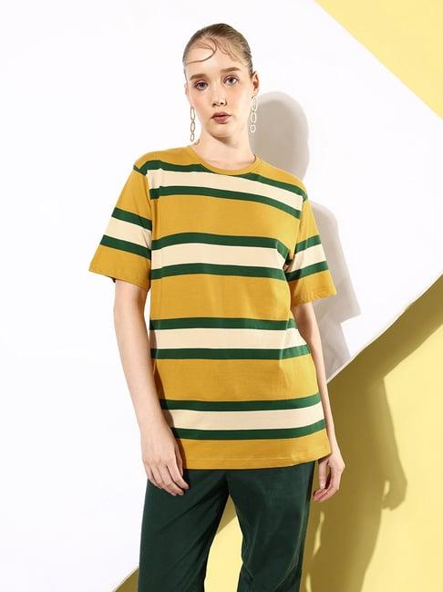 dillinger multicolor cotton striped oversized t-shirt