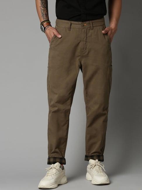 breakbounce dark olive regular fit chino trousers