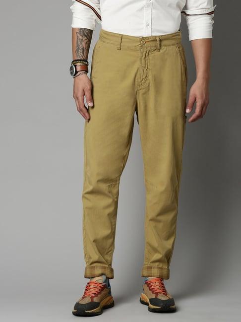 breakbounce khaki regular fit chino trousers