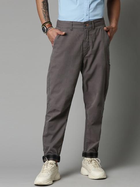 breakbounce grey regular fit chino trousers