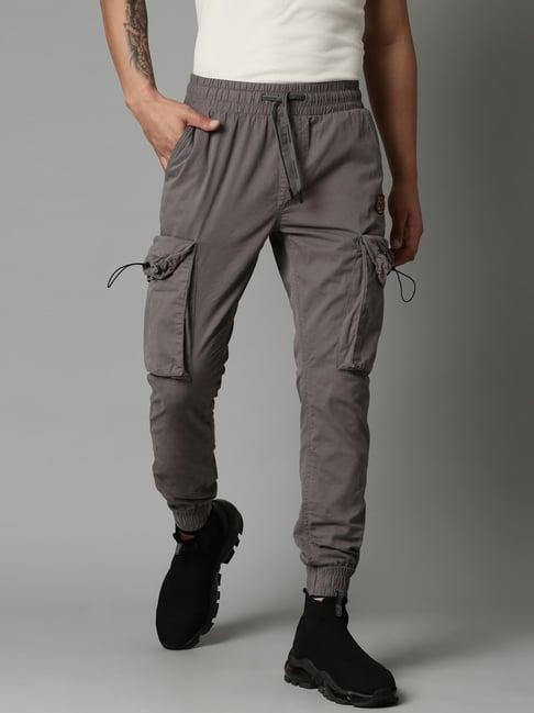 breakbounce taika grey slim fit cargo joggers