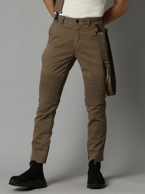 breakbounce taika olive slim fit biker trousers