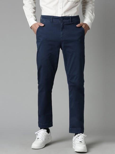 breakbounce medium blue slim fit chino trousers