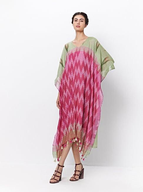 ancestry pink printed kaftan